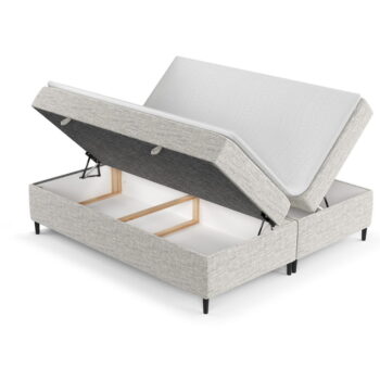 Svetlosivá boxspring posteľ s úložným priestorom 200x200 cm Araya – Maison de Rêve - Image 11