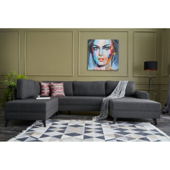 Antracitovosivá rohová pohovka (do tvaru "U") Belen – Balcab Home - Image 7