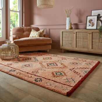 Ručne tkaný vlnený koberec v lososovej farbe 120x170 cm Moroccan Sahara – Flair Rugs – Obrázok 2