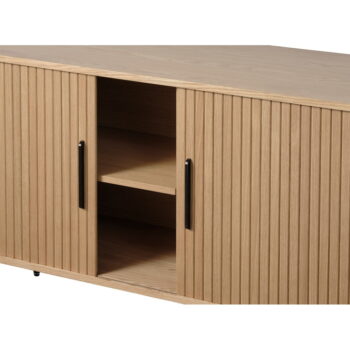 Nízka komoda v dekore duba s posuvnými dverami v prírodnej farbe 76x180 cm Nola – Unique Furniture – Obrázok 5