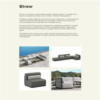 Béžový modul záhradnej pohovky (stredový diel) Straw – Sit Sit - Image 5