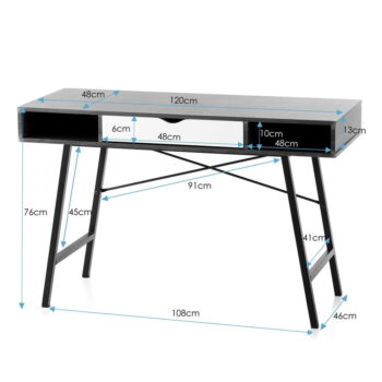 Pracovný stôl 48x120 cm Kayl – Homede - Image 8