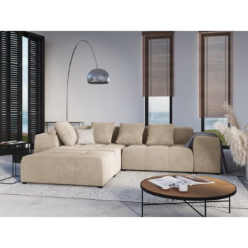 Béžový zamatový modul pohovky Rome Velvet - Cosmopolitan Design - Image 7