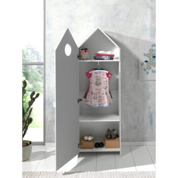 Bielo-svetlomodrá otvorená detská šatníková skriňa 115x171,5 cm CASAMI – Vipack – Obrázok 6