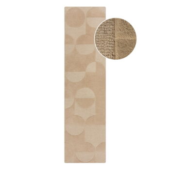 Béžový vlnený koberec behúň 60x230 cm Gigi – Flair Rugs