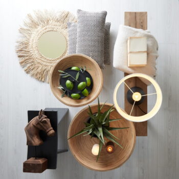 Ratanové okrúhle odkladacie stolíky v súprave 2 ks ø 56 cm Colon – Light & Living - Image 3