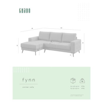 Sivá rohová pohovka (pravý roh) Fynn – Ghado – Obrázok 3