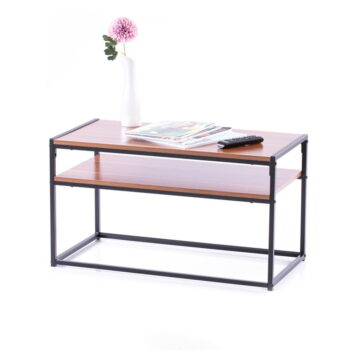 Hnedý konferenčný stolík s doskou v dekore orechového dreva 40x80 cm Pjan – Homede - Image 3