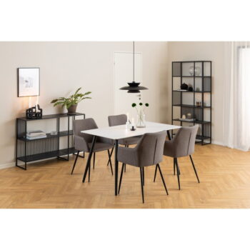 Čierna knižnica v dekore kameňa 85x185 cm Strington – Actona - Image 5