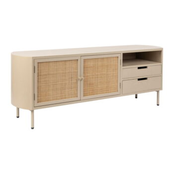 Krémový ratanový TV stolík 150x55 cm Amaya – White Label - Image 3