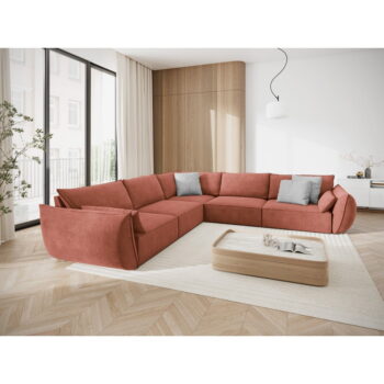 Červená rohová pohovka (variabilná) Vanda - Mazzini Sofas - Image 5