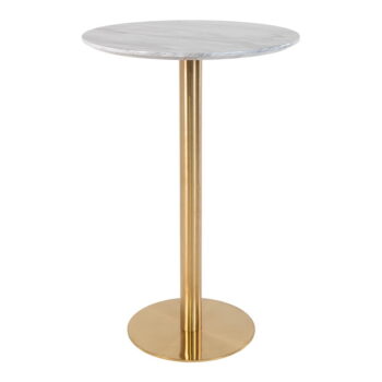 Okrúhly barový stôl s doskou v dekore mramoru ø 70 cm Bolzano – House Nordic