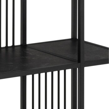 Čierna knižnica v dekore kameňa 85x185 cm Strington – Actona - Image 9