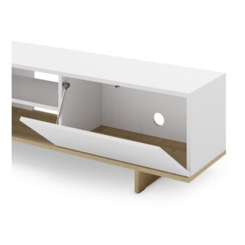 Biely TV stolík v dekore duba 160x44 cm Cequoia – Marckeric – Obrázok 8