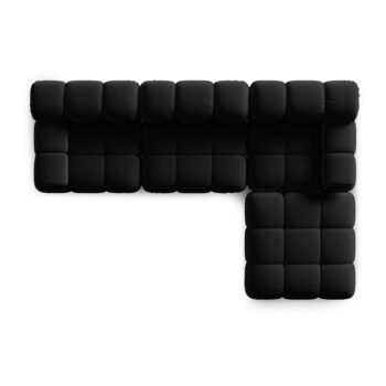 Čierna zamatová rohová pohovka Bellis – Micadoni Home – Obrázok 5