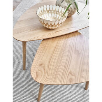 Konferenčné stolíky v súprave 2 ks v dekore duba v prírodnej farbe 70x100 cm Adda – Unique Furniture - Image 3