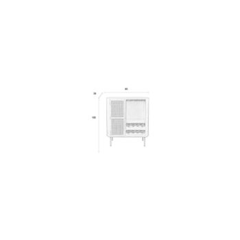 Krémová ratanová vinotéka pre 8 fliaš, 90x100 cm Amaya – White Label - Image 2