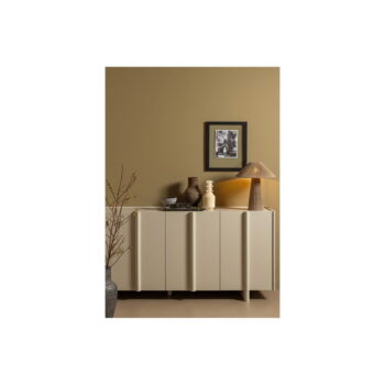 Krémovobiela nízka modulárna komoda z borovicového dreva 200x85 cm Basu – WOOOD - Image 4
