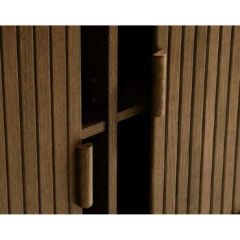 Hnedá nízka komoda v dekore duba s posuvnými dverami 76x160 cm Cavo – Unique Furniture - Image 6