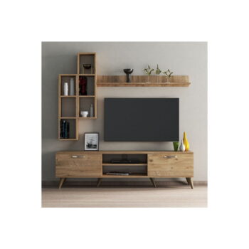 TV súprava v dekore borovice v prírodnej farbe 180x48 cm Veronica - Kalune Design - Image 4