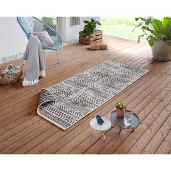 Čierno-krémový vonkajší koberec NORTHRUGS Biri, 80 x 250 cm - Image 3