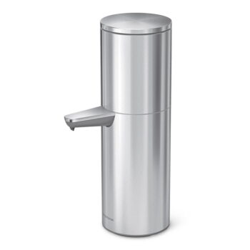 Nástenný bezdotykový oceľový dávkovač mydla v matne striebornej farbe 946 ml – simplehuman - Image 5