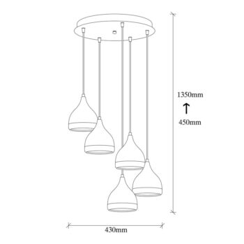 Závesné svietidlo v čierno-medenej farbe s kovovým tienidlom ø 43 cm Yildo – Opviq lights – Obrázok 6