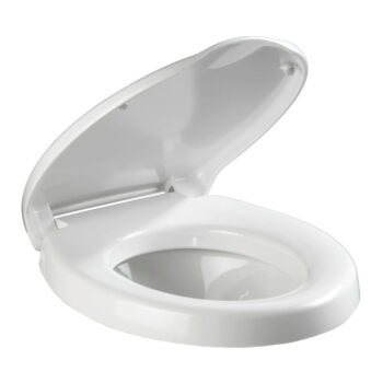 Mierne zvýšené WC sedadlo s jednoduchým zatváraním pre seniorov Wenko Secura, 43,5 × 37 cm - Image 3