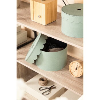 Kartónové úložné boxy s vekom v mentolovej farbe v súprave 2 ks ø 26x17,5 cm Wilma – Bigso Box of Sweden - Image 11