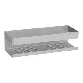 Strieborná samodržiaca kúpeľňová polička z nerezovej ocele v matne striebornej farbe Genova – Wenko – Obrázok 3