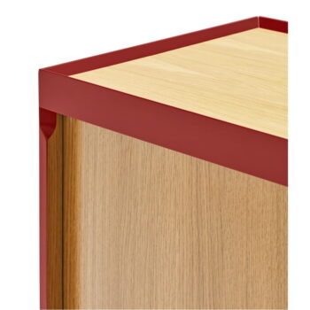 Červená nízka komoda v dekore duba 110x85 cm Arista – Teulat – Obrázok 2