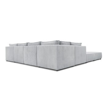 Svetlosivá menčestrová rohová pohovka (do tvaru "U"/variabilná) Nihad modular – Bobochic Paris - Image 9