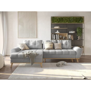 Svetlosivá rozkladacia rohová pohovka (ľavý roh) Balitco – Ropez - Image 9