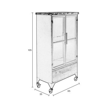 Čierna kovová vitrína 65x105 cm Ferre – White Label - Image 6