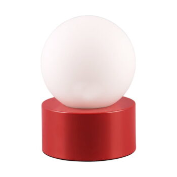 Červená stolová lampa so skleneným tienidlom (výška 17 cm) Countess – Trio