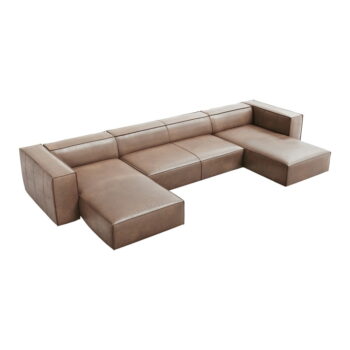 Svetlohnedá kožená rohová pohovka (do "U") Madame - Windsor & Co Sofas - Image 2