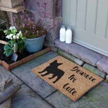 Rohožka z kokosového vlákna 40x60 cm Beware I'm Cute French Bulldog – Artsy Doormats – Obrázok 6