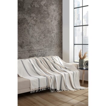 Bielo-sivá bavlnená prikrývka na dvojlôžko 200x230 cm Lines - Mijolnir - Image 2