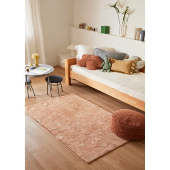Svetloružový prateľný ručne tkaný bavlnený detský koberec 100x150 cm Mini Dot Rose – Lorena Canals – Obrázok 2