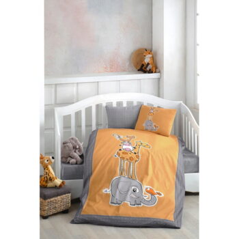 4-dielne bavlnené detské obliečky do postieľky s plachtou 100x150 cm Orange Animal – Mila Home - Image 2