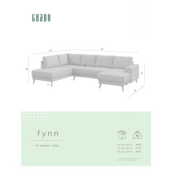 Sivá rohová pohovka (pravý roh) Fynn – Ghado - Image 3