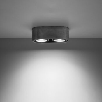 Sivé bodové svietidlo 27x14 cm Spattio - Nice Lamps - Image 3