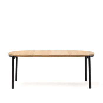 Rozkladací jedálenský stôl s doskou v dubovom dekore v prírodnej farbe 90x120 cm Montuiri – Kave Home - Image 4