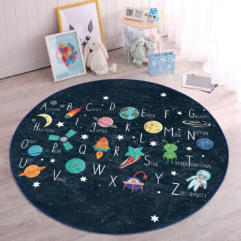 Tmavomodrý detský koberec ø 100 cm Comfort – Mila Home - Image 2