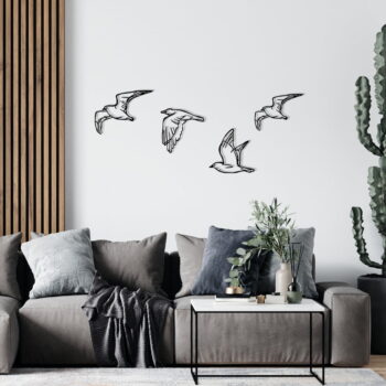 Kovové nástenné dekorácie v súprave 4 ks 100x24 cm Zevahir – Wallity - Image 5