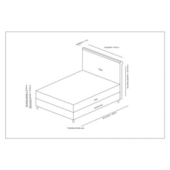 Tmavomodrá boxspring posteľ s úložným priestorom 140x200 cm Sonata – Kalune Design - Image 6