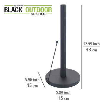 Čierny kovový držiak na kuchynské rolky Wenko Black Outdoor Kitchen Clayton – Obrázok 4