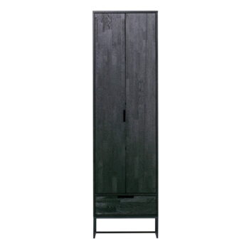 Čierna šatníková skriňa z jaseňového dreva 60x210 cm Silas – WOOOD