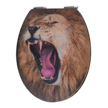 WC sedadlo s 3D obrázkom a jednoduchým zatváraním Wenko Lion, 44,5 x 38 cm - Image 2