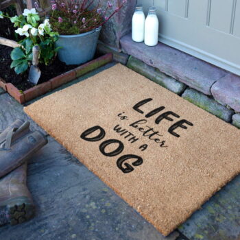 Rohožka z kokosového vlákna 40x60 cm Life Is Better With & Dog – Artsy Doormats - Image 6